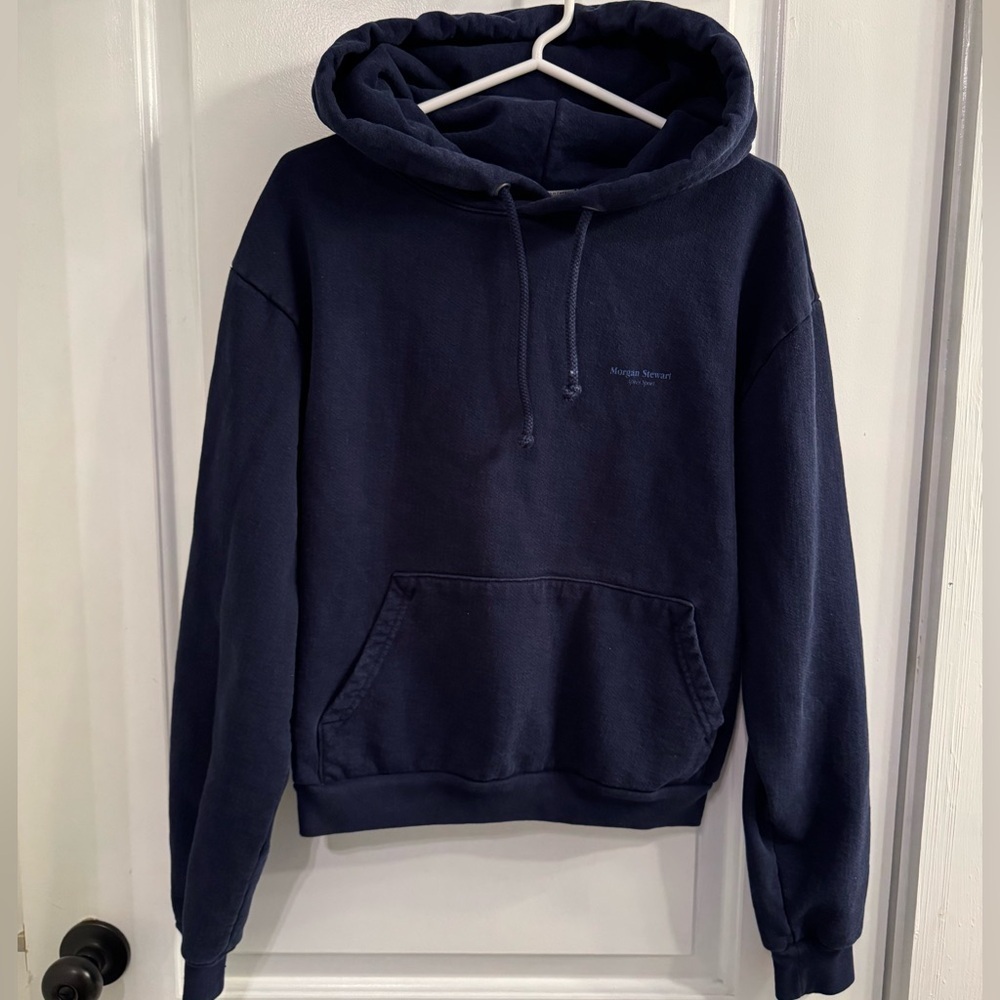 Morgan Stewart Sport Après Ski Navy Blue Heavyweight Sweatshirt Organic Cotton